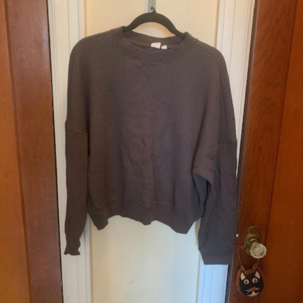 Dark Grey GAP Thermal Crop Sweater